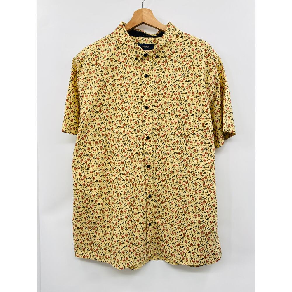 Roark yellow floral button‎ down shirt